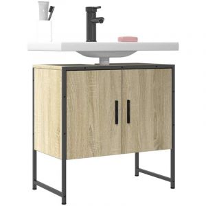 VidaXL Armoire Lavabo de Salle de Bain, Placard sous Vasque avec Porte, Meuble de Rangement, Organisateur de Toilette 842457