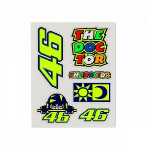 Image de VR46 VALENTINO ROSSI Classic-Accessories, Adulte Unisexe Autocollants, Adulte Unisexe - Multicolore, 9,5x12 Cm