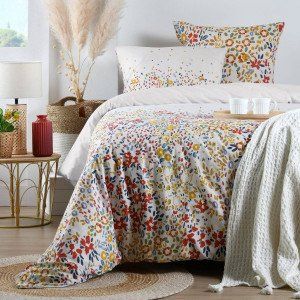 Housse de couette et deux taies coton (240 cm) Svetlana Multicolore
