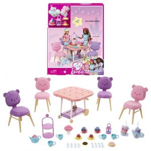 Mattel Coffret Heure du Goûter Ma Première avec Chariot de Desserts, 18 Accessoires et 2 Peluches, Jouet Enfant, Dès 3 Ans, HMM65