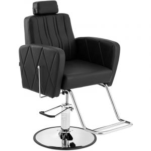 Physa Fauteuil de coiffeur avec repose-pieds - 990-1140 mm - 200 kg - Black, Silver