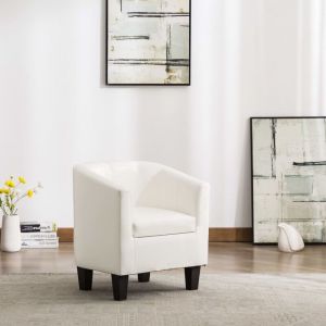 Image de VidaXL Fauteuil Similicuir Blanc