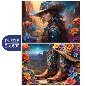 Bluebird Puzzle 2 Puzzles - Cowgirl and Boots - Far West Collection