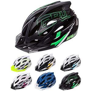 Meteor Casque de v&eacute;lo Gruver - A&eacute;rodynamique - 23 trous de ventilation - M 55-58 cm - Noir/vert