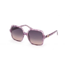 Guess Femme GU00190 80Z Lunettes de soleil M&eacute;tal Lilas Carr&eacute; Normale Sfumato