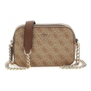 Guess Sac &agrave; &eacute;paule bandouli&egrave;re brun clair marron pour femme - Noelle II Crossbody Camera Bag Latte Logo / Brown 310062