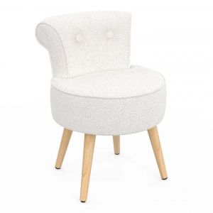 Idmarket Fauteuil Crapaud En Tissu Bouclette Blanc