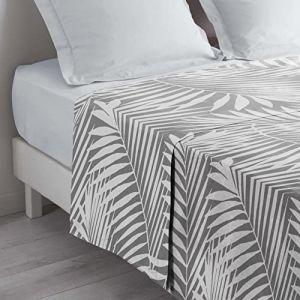 Drap Plat en Coton "Botania" 240x300cm Gris Prix