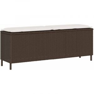 VidaXL Banc de jardin avec coussin gris 110x30x40,5 cm résine tressée