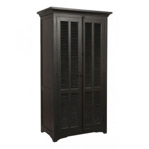 Armoire 2 portes penderie - Bois - Noir - Interiors