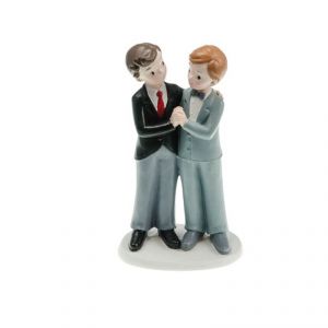 Chaks 80178 - Figurine en résine Couple de mariés Gay main dans la main Garçons (17 cm)
