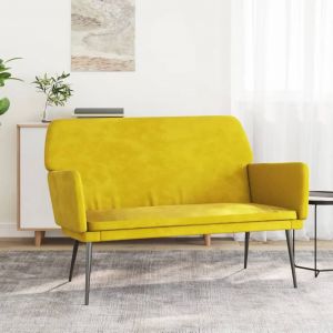 VidaXL Banc Jaune 108x79x79 cm Velours Jaune
