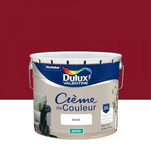 Dulux Valentine Crème de Couleur - Peinture multi-supports intérieure - Satin Rouge Glamour 10 L