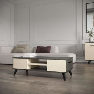 Demeyere Ensemble salon - Banc tv, Table basse - kent - Chene de fil / Sidewalk