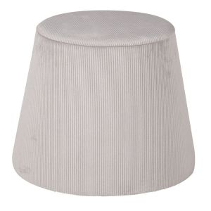 Image de Zago M&s - Pouf rond 40,5x38 cm en tissu gris clair