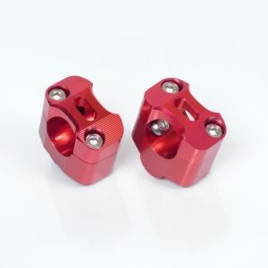 MAD Pontet adaptateur Racing Moto Technology Ø22/28mm rehausse 25mm rouge