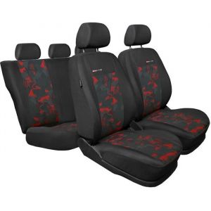 Image de Mossa UNE-RD Noir Rouge - Housses de sieges universelles compatibles avec RENAULT CLIO 2 3 4 II III IV PU8219