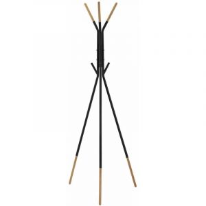 Porte-manteau sur pied DKD Home Decor Noir Acier Bois de caoutchouc (65 x 65 x 179 cm)