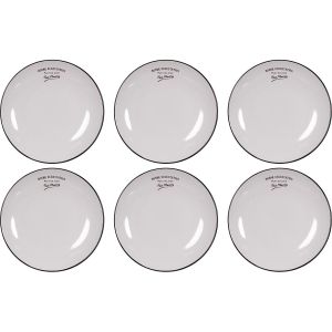 Antic Line cr&eacute;ations Assiettes en gr&egrave;s blanc Bonne d&eacute;gustation (Lot de 6) Assiettes plates - 27 cm
