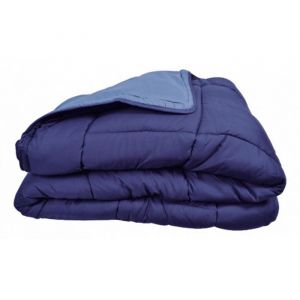 Toison D'or - Couette chaude Bicolore Gamme Microfibre Cocoon Non feu - Norme nf en iso 12952 toutes dimensions Cocoon Gitane Azur - 220 x 240 cm