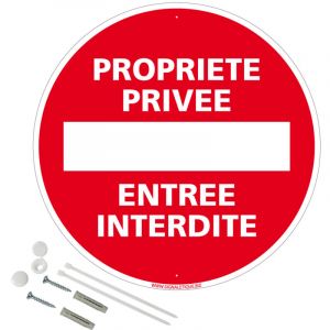 Signaletique.biz France - Panneau de signalisation rond prépercé pvc ou alu diamètre 250 ou 300 mm + kit de fixation pour pose facile, rapide