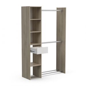 Demeyere Dressing complet - CALIFORNIE - Ch&ecirc;ne et Blanc - 118 x 39,5 x 183 cm