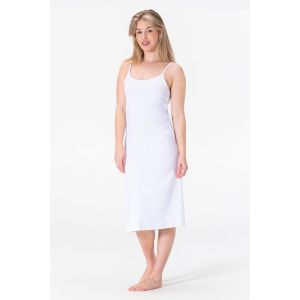 Ladies Slip Dress - Night Dress - Sleep Dress - Anti-static - White - Microfibre - Long (120CM) - Taille 2XL/3XL