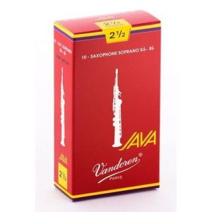 Vandoren Java Red Cut 2.5 SR3025R - 10 anches de Saxophone Soprano