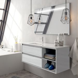 Cosyneo - Meuble de salle de bain OLYMPE et miroir Led STAM - 120cm