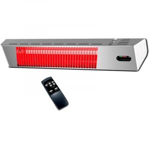 MPC Chauffage d'ext&eacute;rieur infrarouge Malaga WiFi avec application Tuya Smart 2000 W Gris