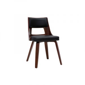Miliboo Chaise noir et bois fonc&eacute; garbo