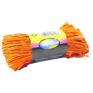 Clairefontaine 196058C - Pelote de raphia naturel 50g, 75 brins de 1 m, coloris orange