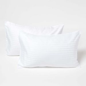Homescapes - Lot de 2 Taies d'oreiller enfant en coton égyptien 330 fils Blanc, 40 x 60 cm - Blanc