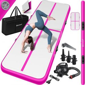 Tapis de gymnastique Gonflable Airtrack Tapis de fitness Tapis de gymnastique 3/4/5/6m Sac de transport & pompe à air électrique inclus Tapis de yoga