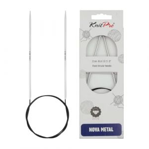 Knitpro KP10312 Nova Aiguilles Circulaires Fixes Bois Argent 60 cm x 2,5 mm