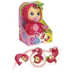 Lansay | Mon BÉBÉ CABRIOLES – Lina La Fraise | Poupée Interactive en Pyjama Fraise | Fait des Galipettes Amusantes | Corps Tout Doux et Câlin | Jouet Éveil 2 Ans et + | Bébé Fille ou Garçon