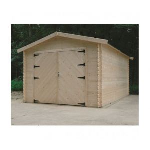 Solid Garage traditionnel 16,20 m² avec double porte, Toiture Toit standard (roofing)