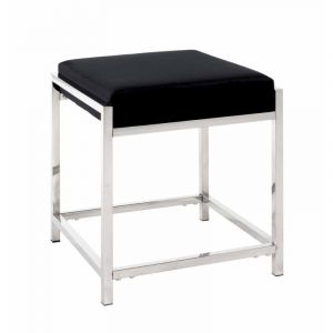 Image de Haku Möbel Tabouret Design en Velours "Noja" 48cm Noir