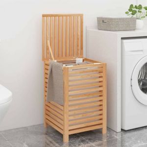 VidaXL Mercatoxl Panier à linge 45x45x65 cm Bois massif de noyer