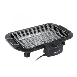 Dam Barbecue &eacute;lectrique 2000W 3 hauteurs r&eacute;glables acier noir compact