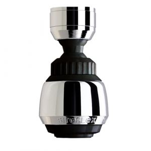 Siroflex 2505/5S Sirius Brise-jet a&eacute;rateur-douchette de Robinet Cuisine, Fabriqu&eacute; en Italie, Chrom&eacute; Noir | A&eacute;rateur de Robinet avec double rotule, A&eacute;rateur de Robinet avec Filtre Conservation de l&rsquo;eau