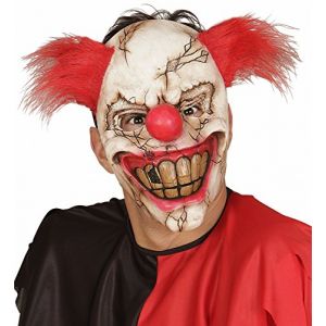 Widmann Demi masque visage Killer Clown avec cheveux Carnaval fête d'Halloween Costumes
