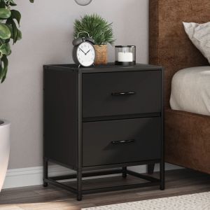 VidaXL Table de chevet noir 40x31x50 cm bois d'ingénierie