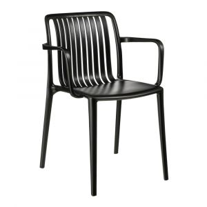 Mica Decorations Chaise de jardin Paloma - L53 x L53 x H78 cm - Polypropylène - Noir