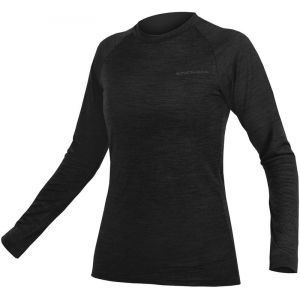 Endura BaaBaa Blend Sous-maillot &agrave; manches longues Femme, black M T-shirts manches longues