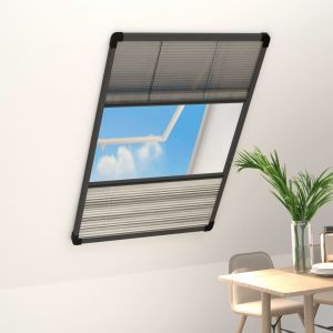 VidaXL Moustiquaire pliss&eacute;e pour fen&ecirc;tre Aluminium 80x160 cm et auvent