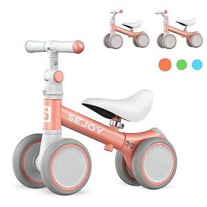 Image de Draisienne Sans P&eacute;dale Sejoy Pour B&eacute;b&eacute; Avec 4 Roues Eva Silencieuses, V&eacute;lo D'equitation Enfants Pour 1-3 Ans - Rose