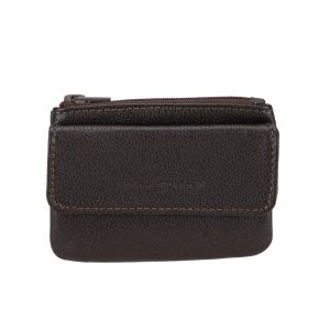 Arthur & Aston Portes-monnaie zippe chataigne en cuir
