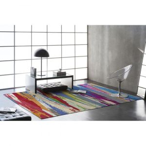Naf Naf Tapis multicolore abstrait moderne plat Serra 200x290 Multicolore