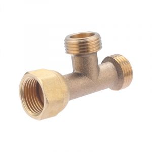 Comptoir de picardie Sans marque T&eacute; double M/F &agrave; visser laiton F12 x 17 pour cuivre